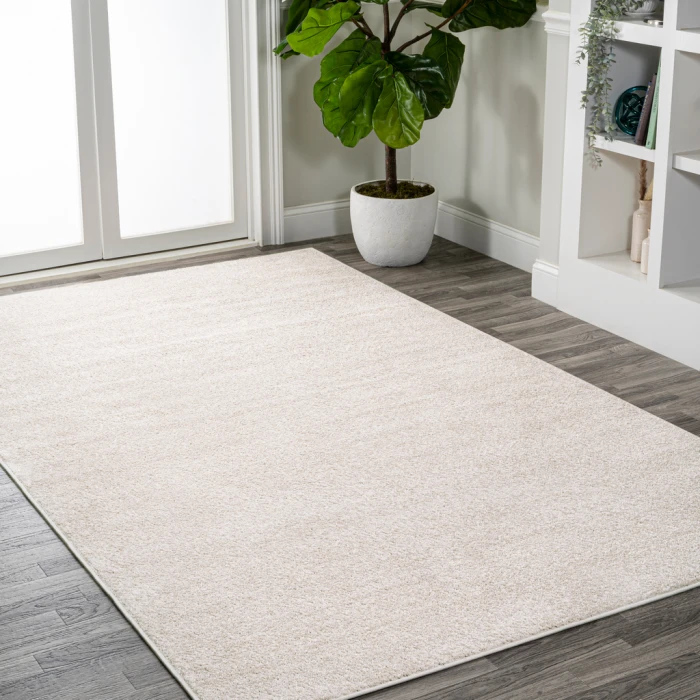 Haze Solid Low-Pile Ivory 8 ft. x 10 ft. Area Rug