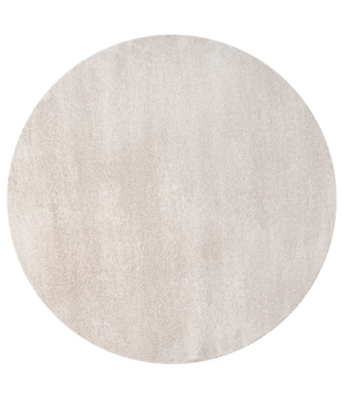 Haze Solid Low-Pile Ivory 5' Round Area Rug