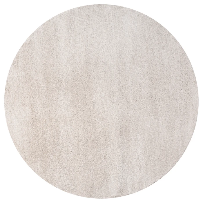 Haze Solid Low-Pile Ivory 4' Round Area Rug