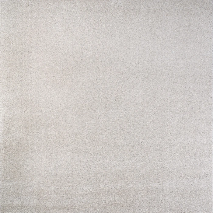 Haze Solid Low-Pile Ivory 5' Square Area Rug