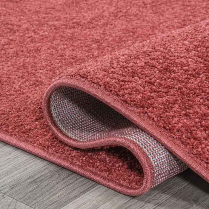 Haze Solid Low-Pile Red 12 ft. x 15 ft. Area Rug