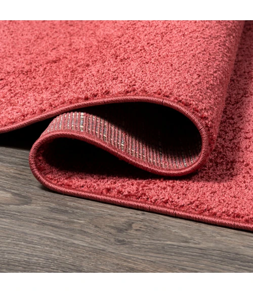 Haze Solid Low-Pile Red 2 ft. x 10 ft. Runner Rug