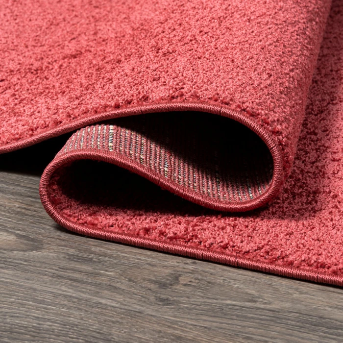 Haze Solid Low-Pile Red 2 ft. x 8 ft. Runner Rug