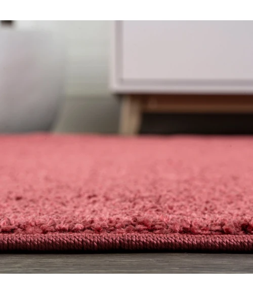 Haze Solid Low-Pile Red 2 ft. x 14 ft. Runner Rug