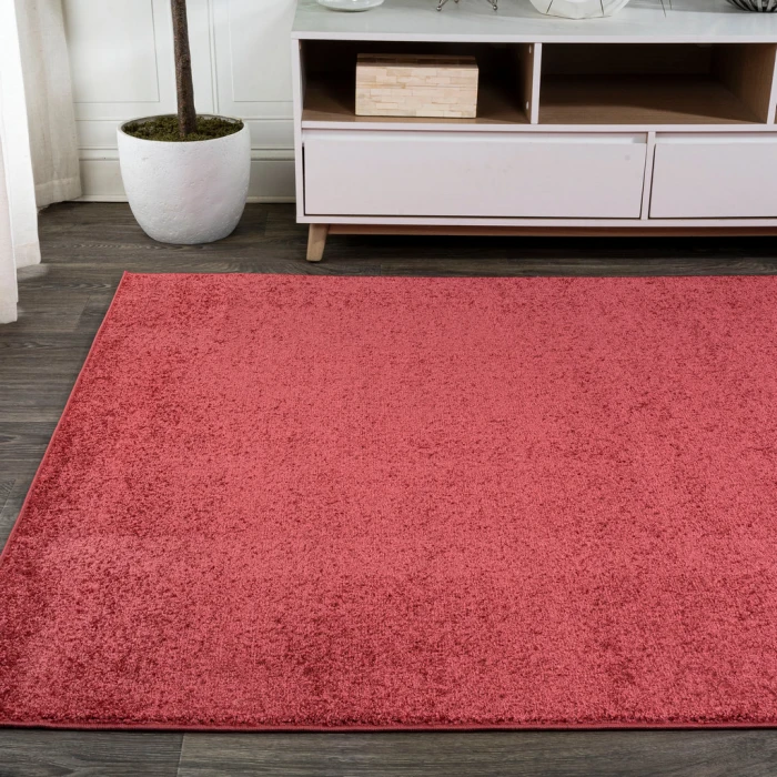 Haze Solid Low-Pile Red 12 ft. x 15 ft. Area Rug