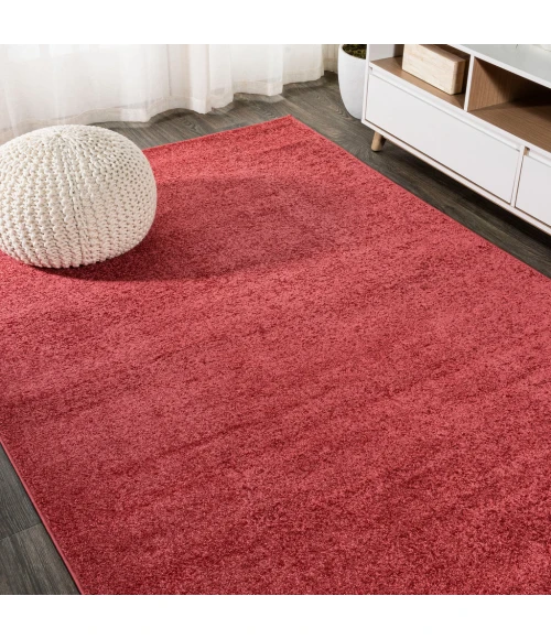 Haze Solid Low-Pile Red 5 ft. x 8 ft. Area Rug