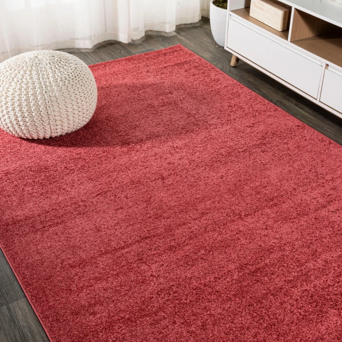 Haze Solid Low-Pile Red 12 ft. x 15 ft. Area Rug
