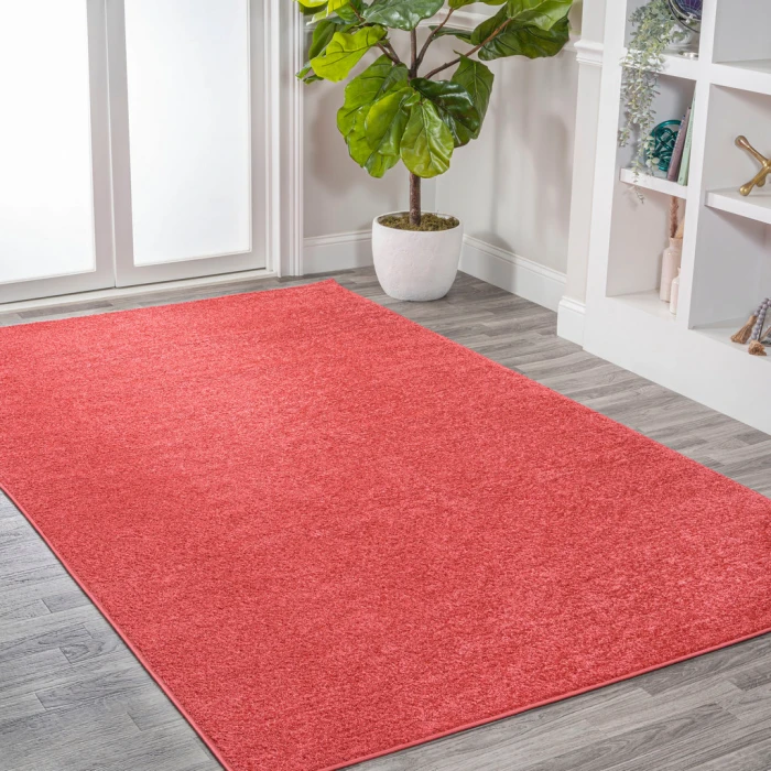 Haze Solid Low-Pile Red 12 ft. x 15 ft. Area Rug