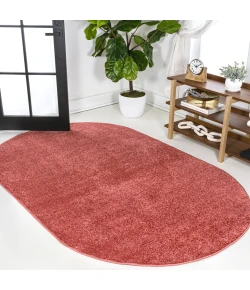Jonathan Y SUPERSOFT Red SEU100E 6ft.2in. X 9ft. Oval Oval Rug