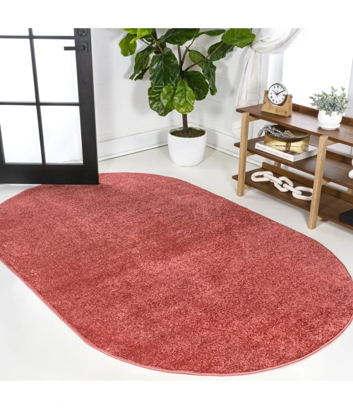 Jonathan Y SUPERSOFT Red SEU100E 6ft.2in. X 9ft. Oval Oval Rug