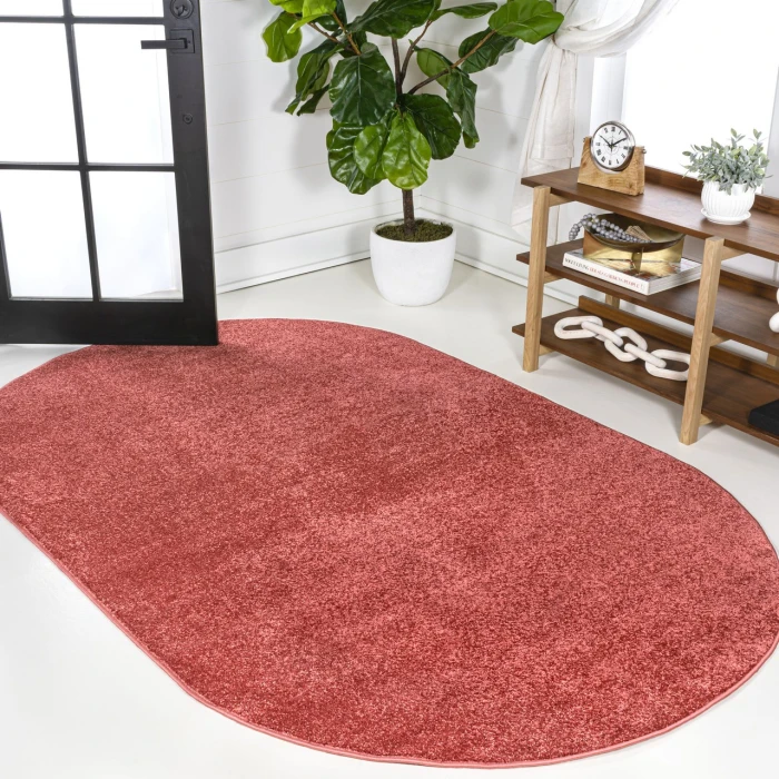 Jonathan Y SUPERSOFT Red SEU100E 3ft. X 5ft. Oval Oval Rug