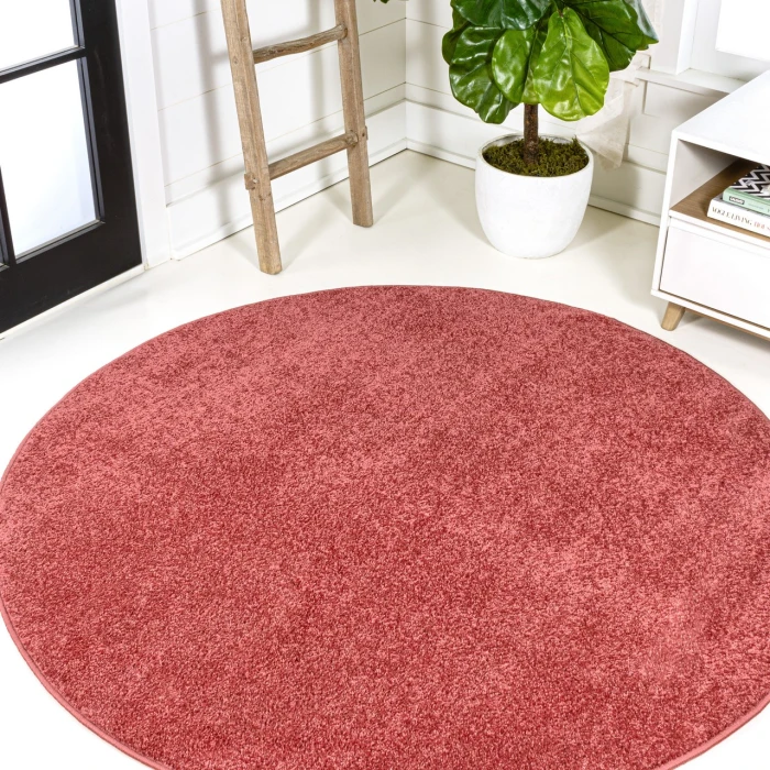 Jonathan Y SUPERSOFT Red SEU100E 6ft.2in. Round Rug