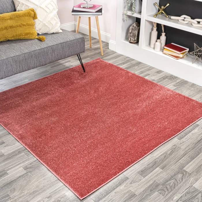 Jonathan Y SUPERSOFT Red SEU100E 6ft.2in. Square Rug