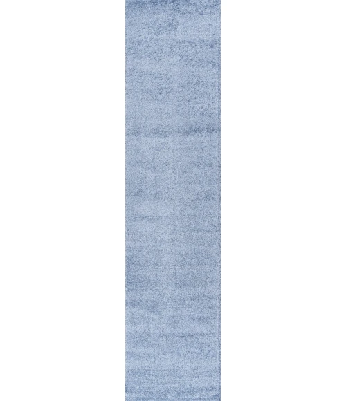 Haze Solid Low-Pile Classic Blue 2 ft. x 10 ft. Runner Rug