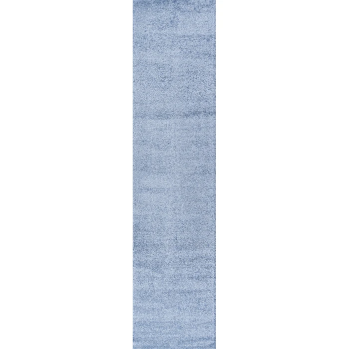 Haze Solid Low-Pile Classic Blue 2 ft. x 8 ft. Runner Rug
