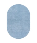 Haze Solid Low-Pile Classic Blue 5 ft. x 8 ft. Oval Area Rug
