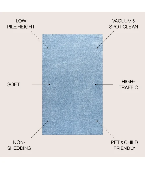 Jonathan Y SUPERSOFT Blue SEU100F 6ft.2in. X 9ft. Rect. Rug