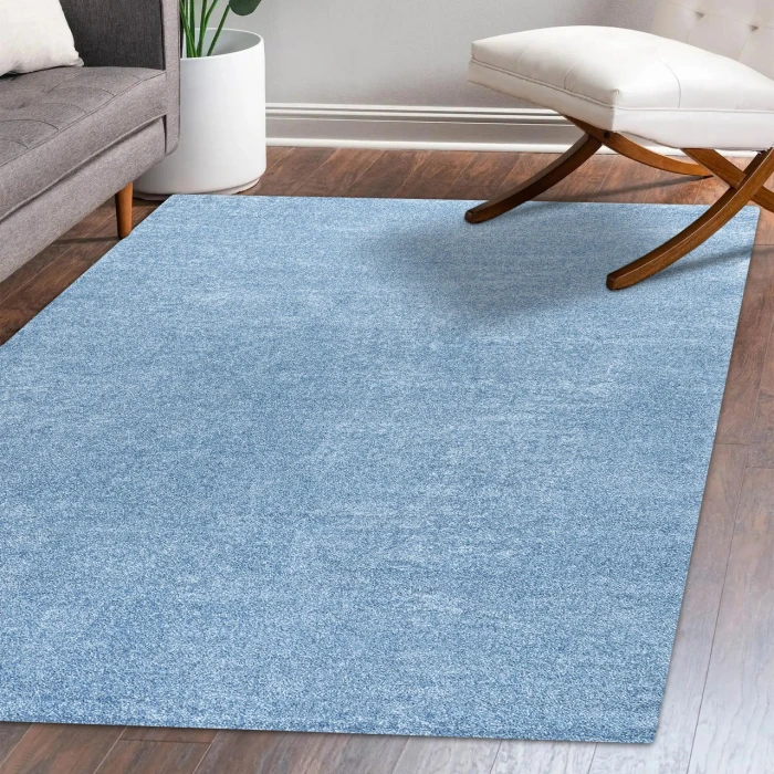 Jonathan Y SUPERSOFT Blue SEU100F 6ft.2in. X 9ft. Rect. Rug