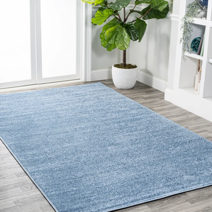 Haze Solid Low-Pile Classic Blue 4 ft. x 6 ft. Area Rug