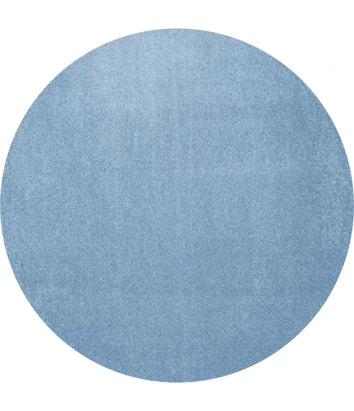 Haze Solid Low-Pile Classic Blue 5' Round Area Rug