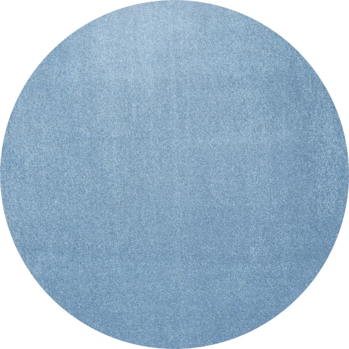 Haze Solid Low-Pile Classic Blue 5' Round Area Rug