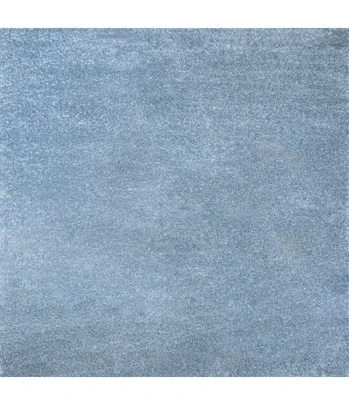 Haze Solid Low-Pile Classic Blue 5' Square Area Rug