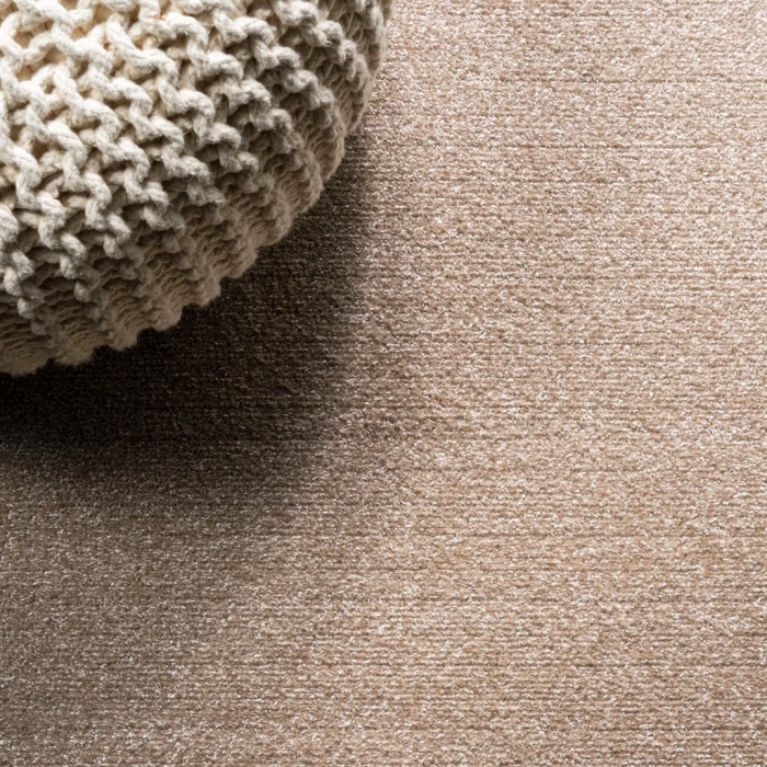 Haze Solid Low-Pile Beige 5 ft. x 8 ft. Oval Area Rug
