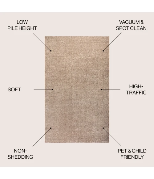 Jonathan Y SUPERSOFT Beige SEU100G 12ft. X 15ft. Rect. Rug