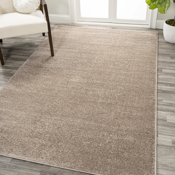 Haze Solid Low-Pile Beige 8 ft. x 10 ft. Area Rug