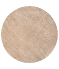 Haze Solid Low-Pile Beige 5' Round Area Rug