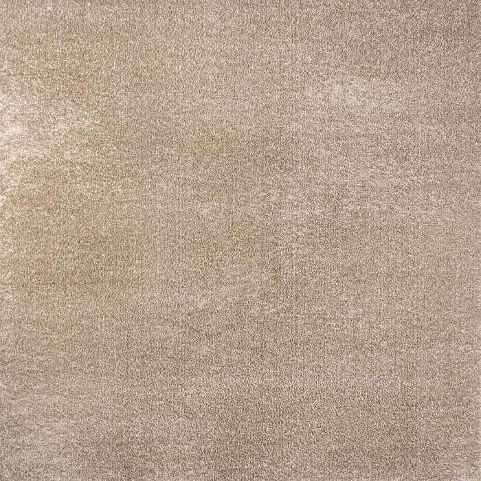 Haze Solid Low-Pile Beige 6' Square Area Rug