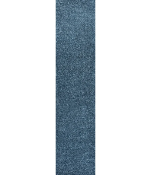 Haze Solid Low-Pile Turquoise 2 ft. x 10 ft. Runner Rug