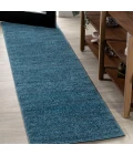 Haze Solid Low-Pile Turquoise 2 ft. x 10 ft. Runner Rug