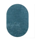Haze Solid Low-Pile Turquoise 5 ft. x 8 ft. Oval Area Rug