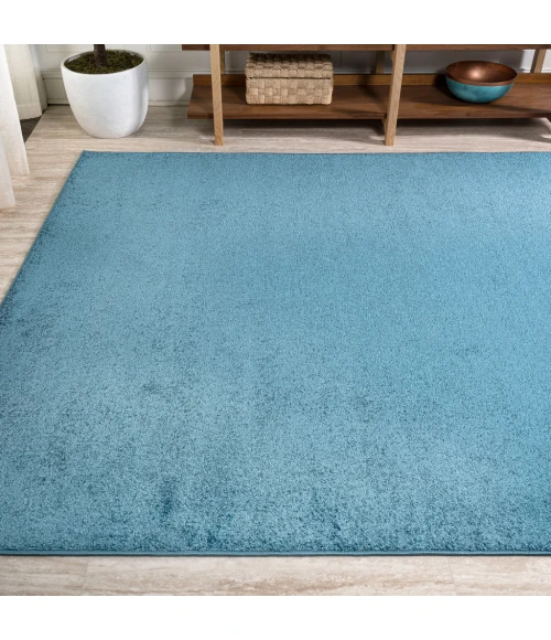 Haze Solid Low-Pile Turquoise 4 ft. x 6 ft. Area Rug