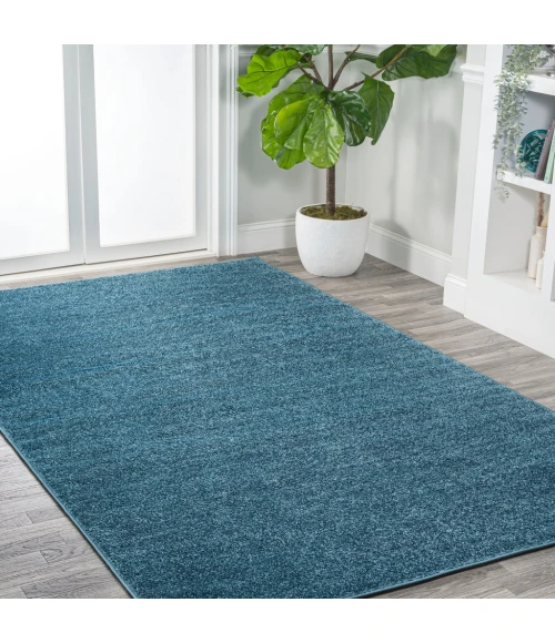 Haze Solid Low-Pile Turquoise 4 ft. x 6 ft. Area Rug