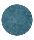 Haze Solid Low-Pile Turquoise 8' Round Area Rug