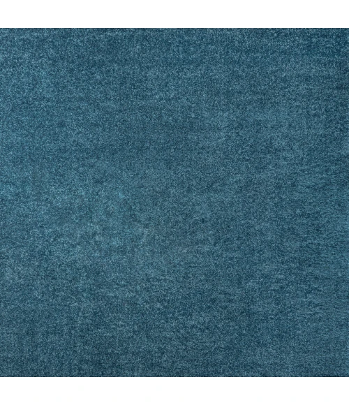 Haze Solid Low-Pile Turquoise 9' Square Area Rug