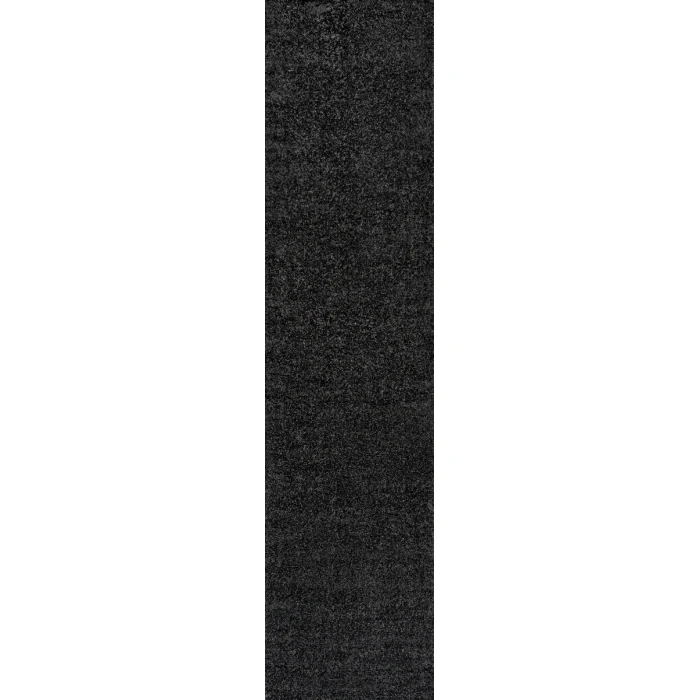 Haze Solid Low-Pile Black 2 ft. x 14 ft. Runner Rug