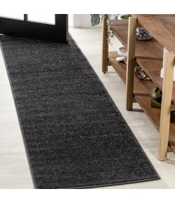 Jonathany Supersoft SEU100I Black Area Rug 2 ft. X 12 ft. Rectangle