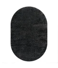Haze Solid Low-Pile Black 3 ft. x 5 ft. Oval Area Rug