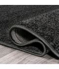Haze Solid Low-Pile Black 3 ft. x 5 ft. Oval Area Rug