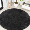 Jonathany Supersoft SEU100I Black Area Rug 5 ft. 3 in. X 5 ft. 3 in. Round