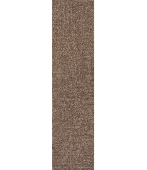 Haze Solid Low-Pile Brown 2 ft. x 14 ft. Runner Rug