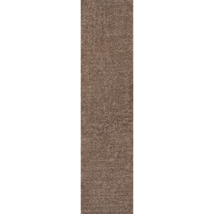 Haze Solid Low-Pile Brown 2 ft. x 14 ft. Runner Rug