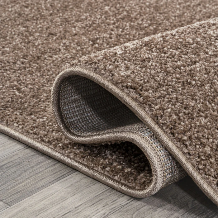 Haze Solid Low-Pile Brown 2 ft. x 14 ft. Runner Rug
