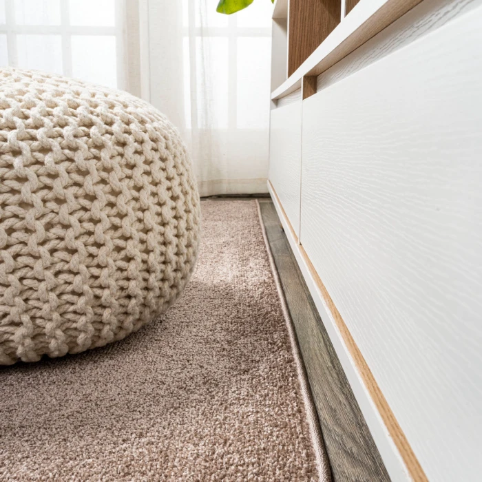 Haze Solid Low-Pile Brown 2 ft. x 14 ft. Runner Rug