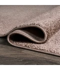 Haze Solid Low-Pile Brown 4 ft. x 6 ft. Oval Area Rug