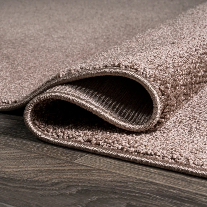 Haze Solid Low-Pile Brown 4 ft. x 6 ft. Oval Area Rug