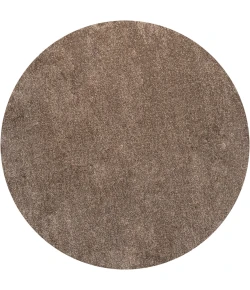 Jonathany Supersoft SEU100J Brown Area Rug 6 ft. 2 in. X 6 ft. 2 in. Round